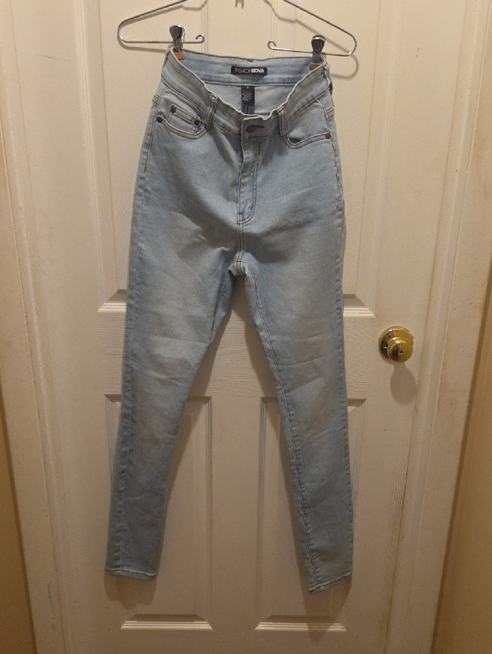 Fashion Nova Light Wash High-Rise Skinny Jeans